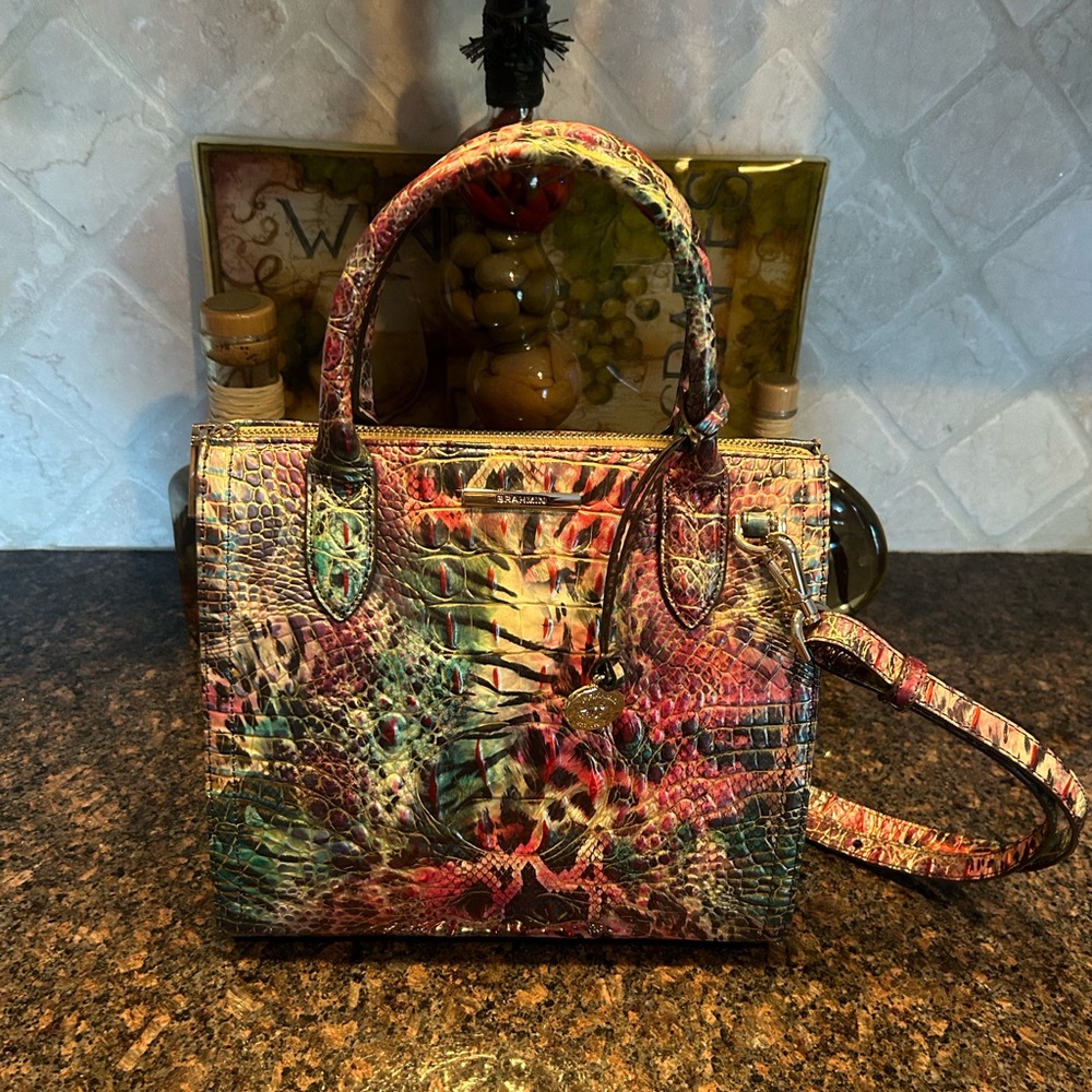 NWT Brahmin Small Caroline Satchel Shapeshifter Melbourne Purse